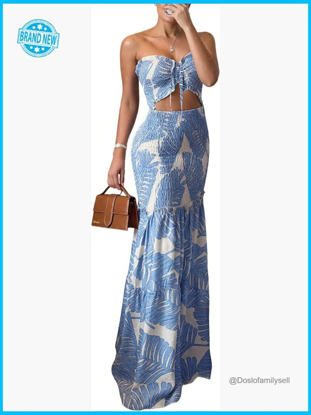 Prom Dress Tie Ruched Shirred Bandeau Party Dress Slim Fit Ruffle Hem Vacation